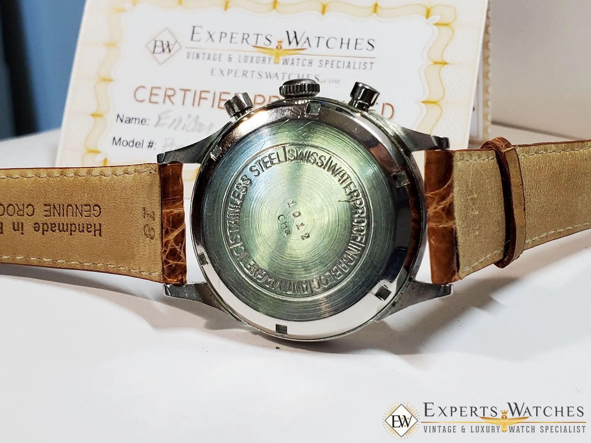 Serviced Vintage Enicar Chronograph Pilots Watch Valjoux 92 Pre Sherpa 1970's