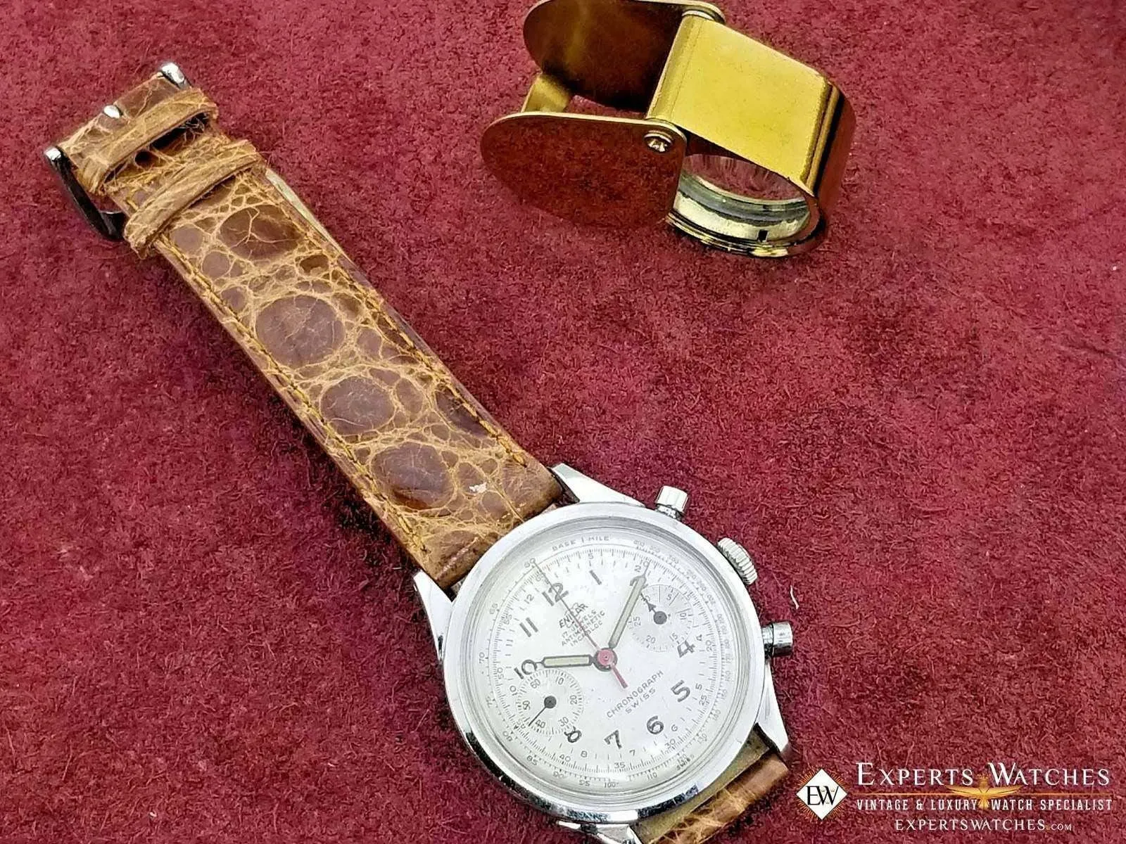 Serviced Vintage Enicar Chronograph Pilots Watch Valjoux 92 Pre Sherpa 1970's