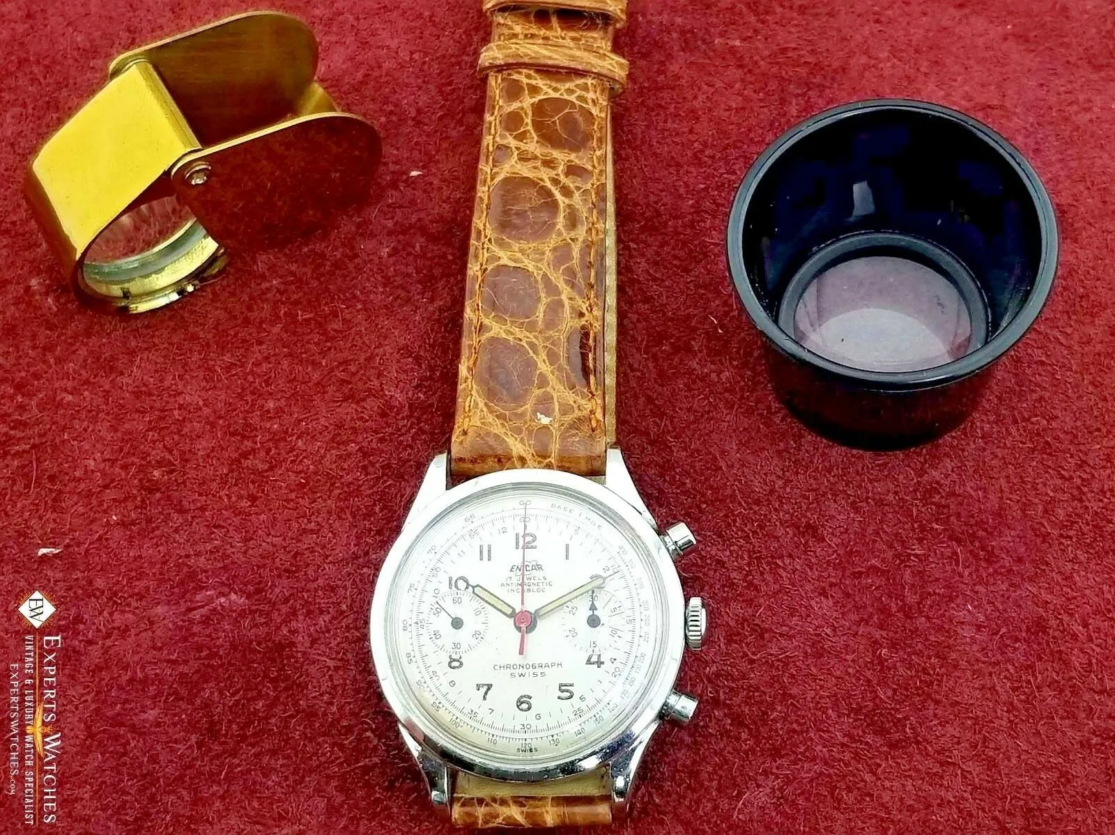 Serviced Vintage Enicar Chronograph Pilots Watch Valjoux 92 Pre Sherpa 1970's