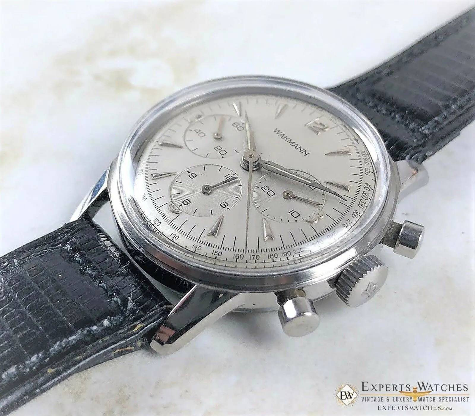 Servinced Vintage Wakmann Breitlilng Chronograph Lemania 1280 321 big eye Watch