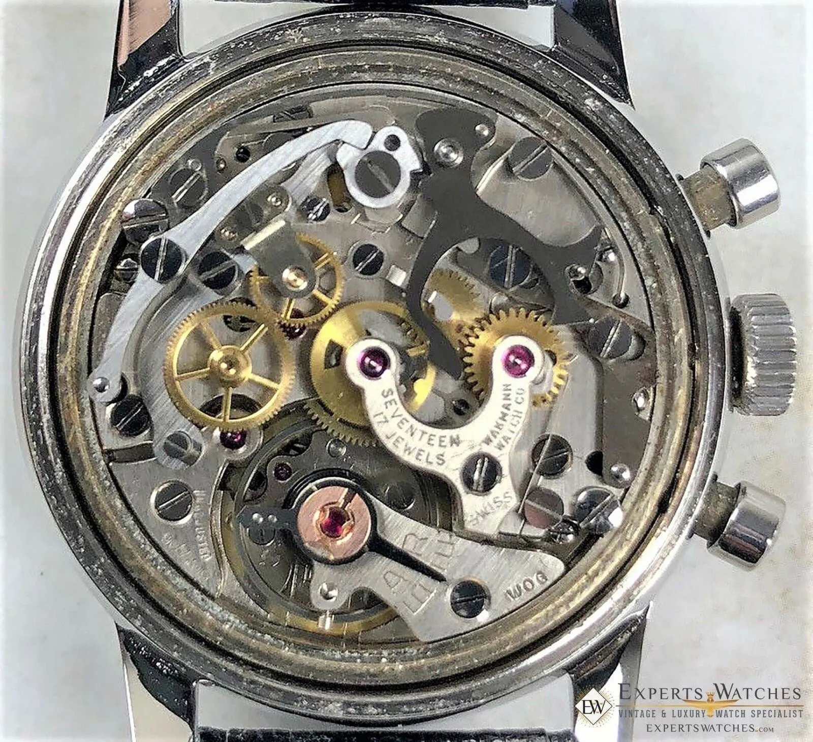 Servinced Vintage Wakmann Breitlilng Chronograph Lemania 1280 321 big eye Watch