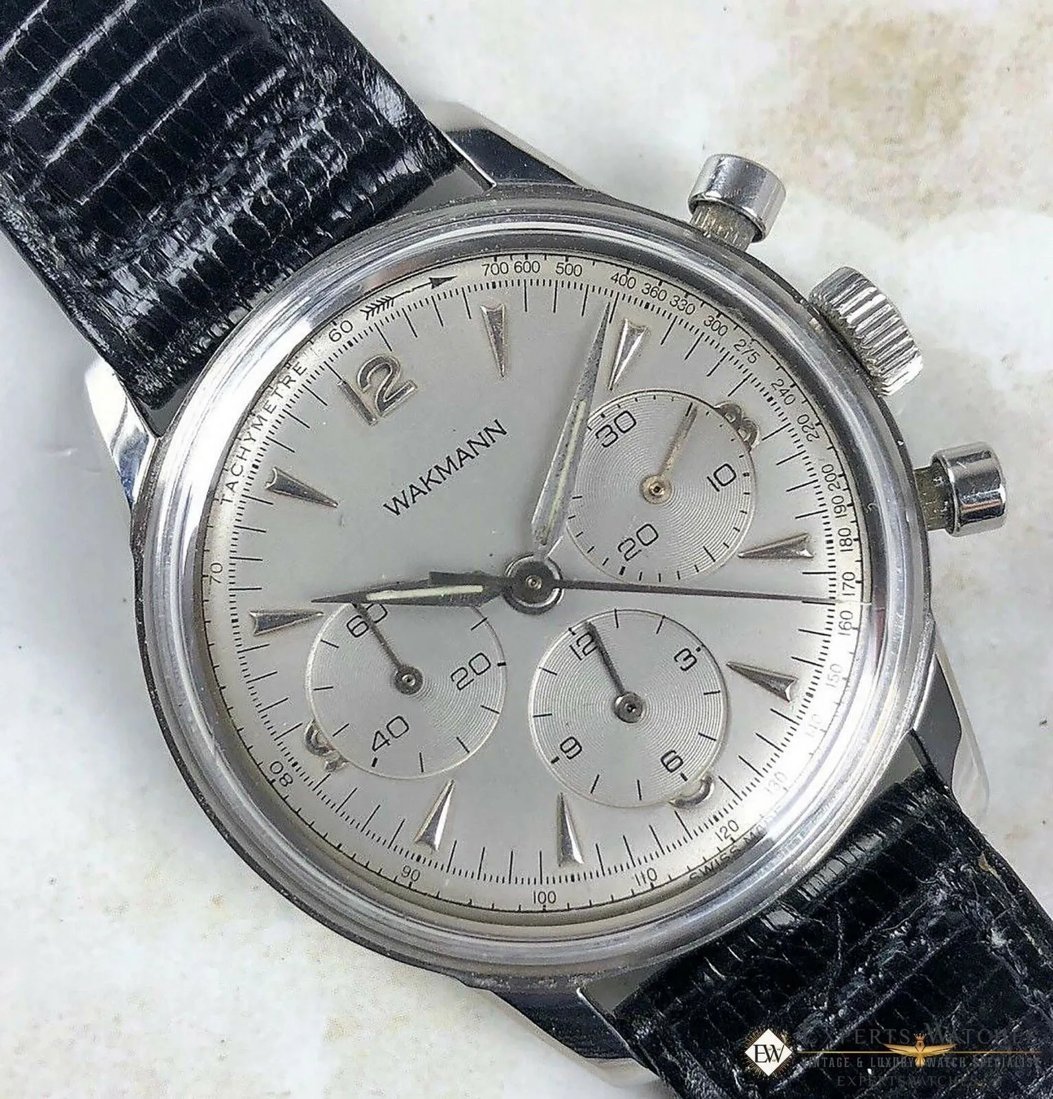 Servinced Vintage Wakmann Breitlilng Chronograph Lemania 1280 321 big eye Watch