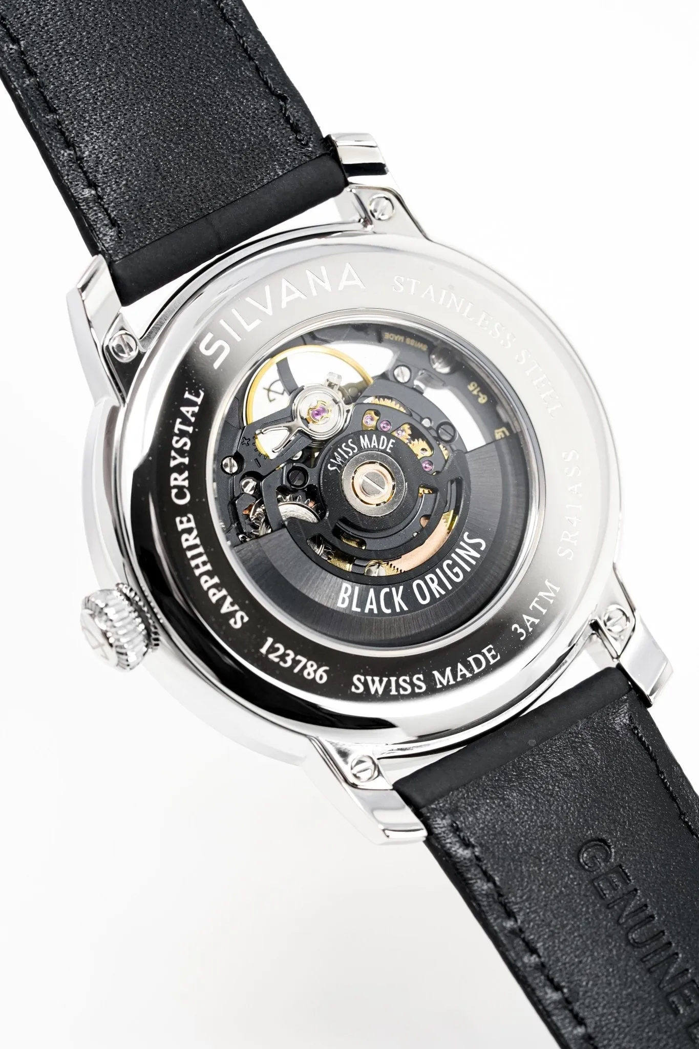 Silvana Men's Watch Black Origins Silver Rubber SR41ASS63RN