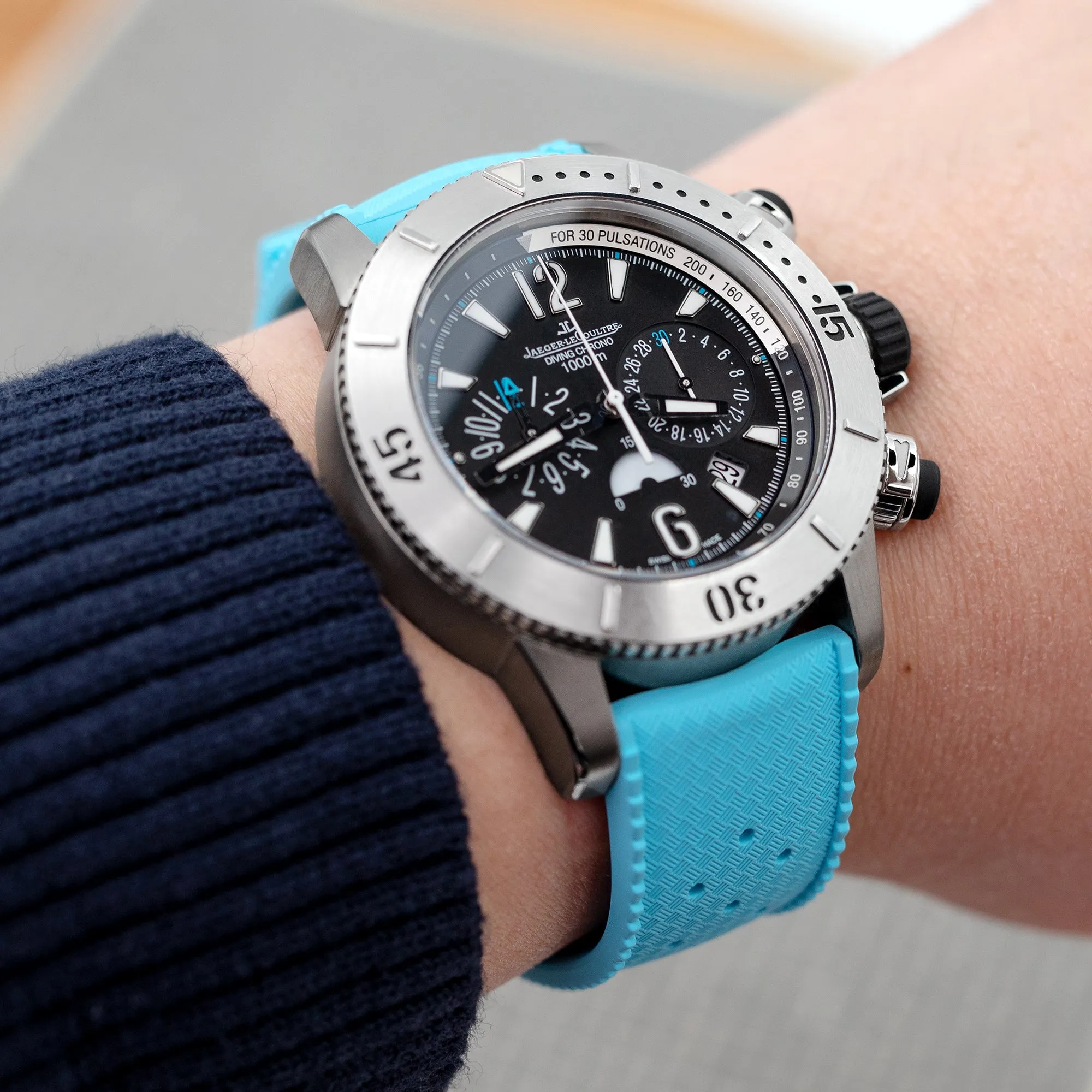Sky Blue Tropical-Style Pro FKM Quick Release rubber strap