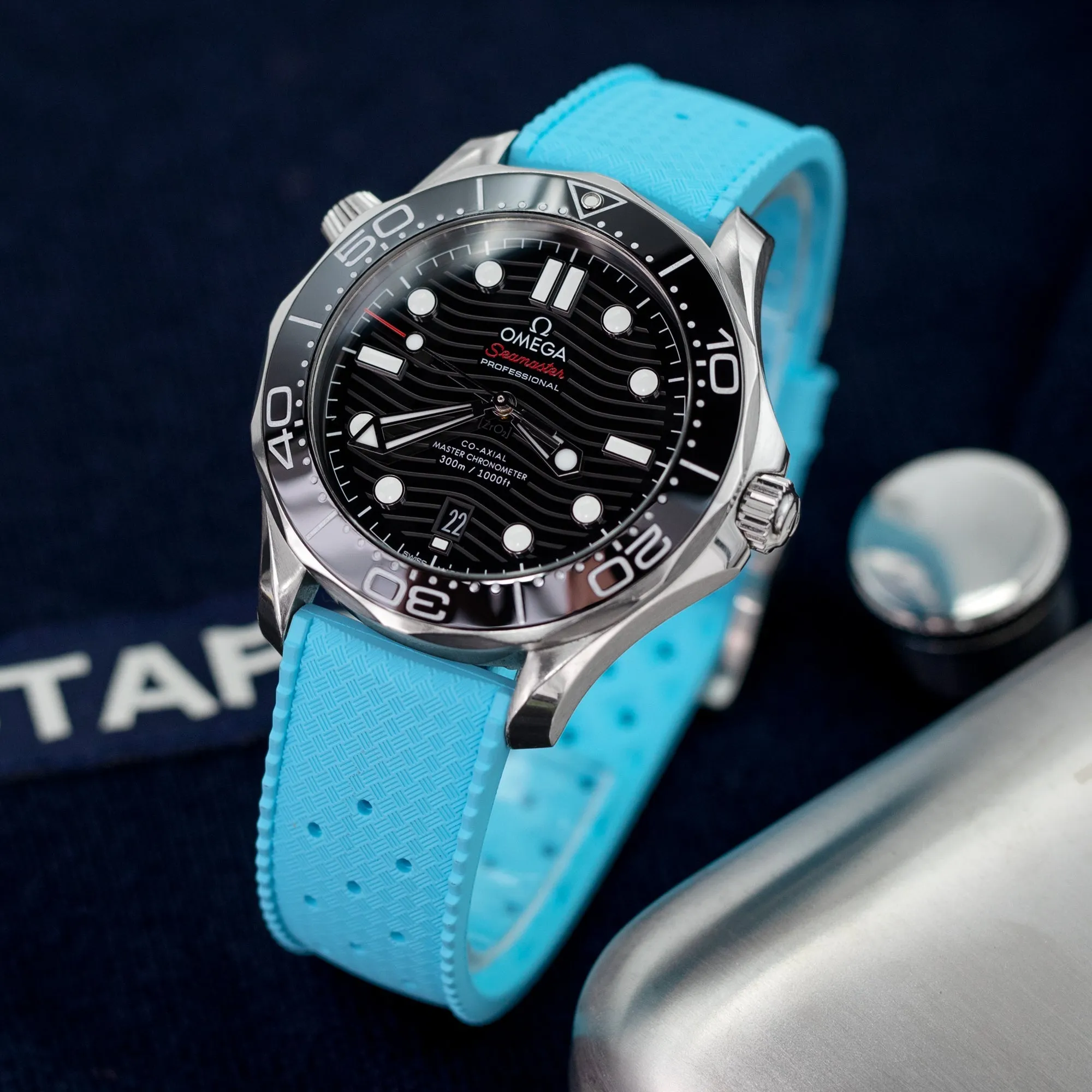 Sky Blue Tropical-Style Pro FKM Quick Release rubber strap