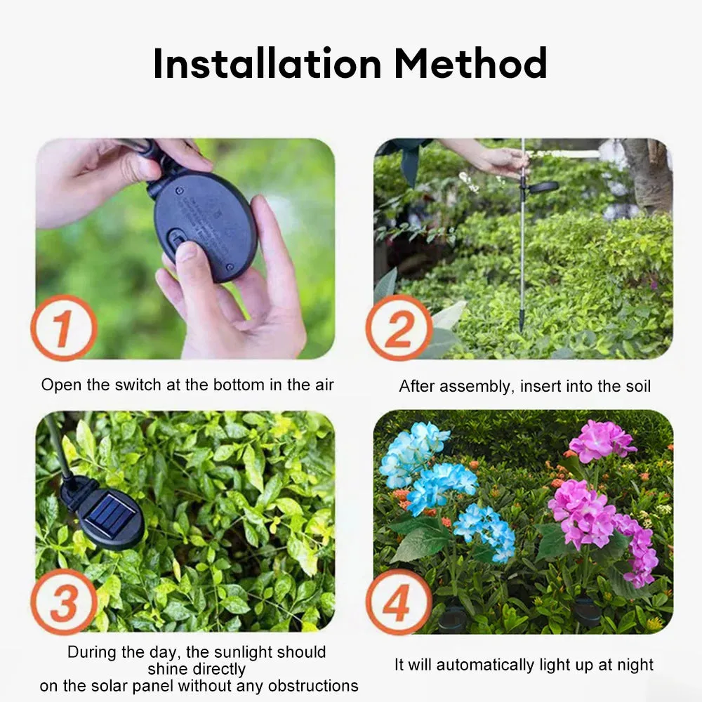 Solar Hydrangea Flower Lamp