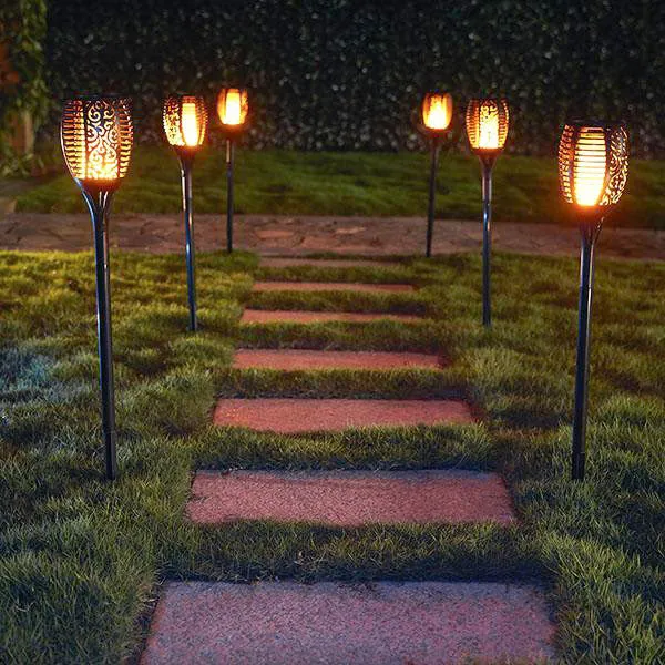 Solar-Powered Flame Torch Lamp