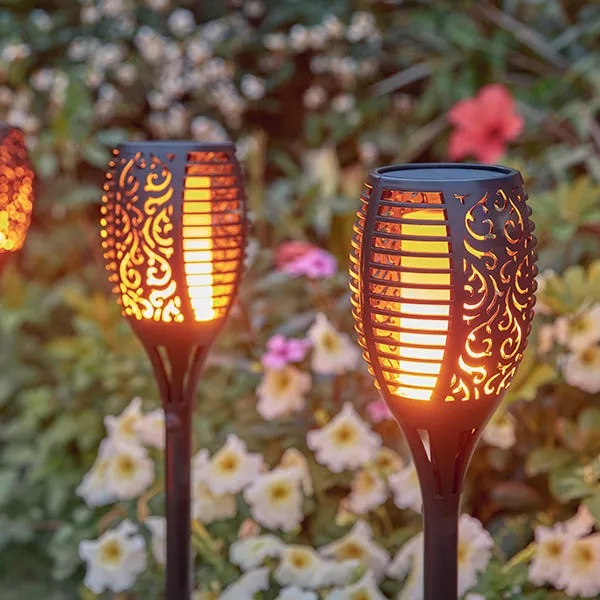 Solar-Powered Flame Torch Lamp