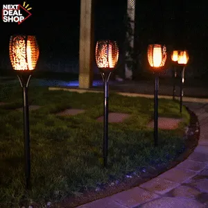 Solar-Powered Flame Torch Lamp