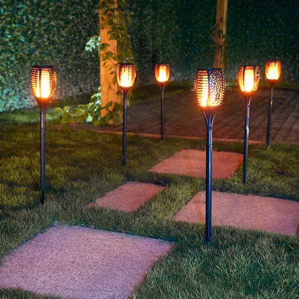 Solar-Powered Flame Torch Lamp