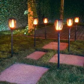Solar-Powered Flame Torch Lamp