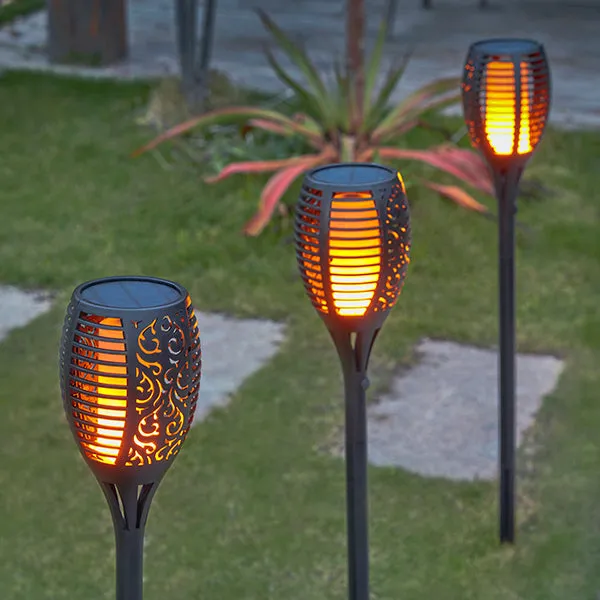 Solar-Powered Flame Torch Lamp