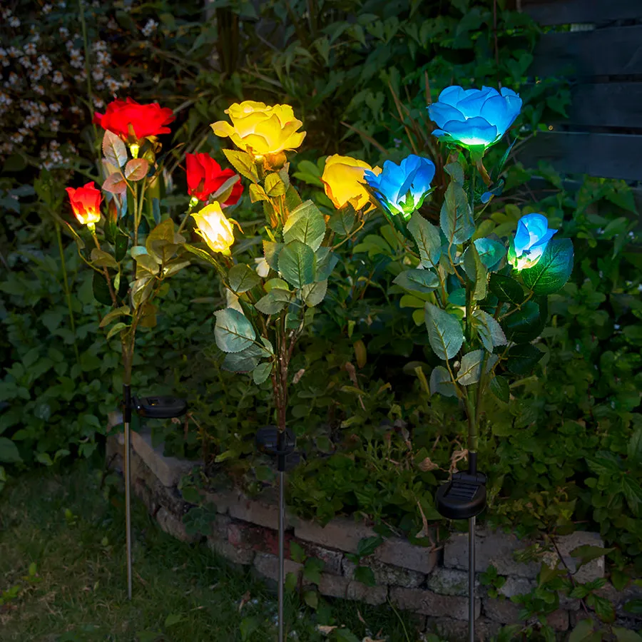 Solar Powered LED Rose Stake
