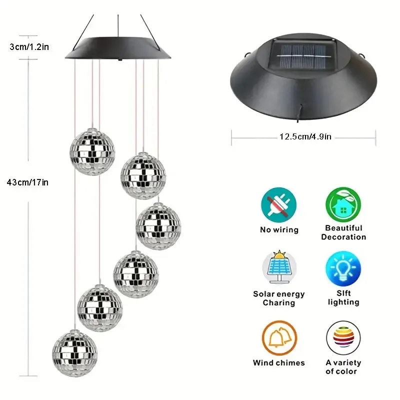 Solar Wind Chimes Light - Mobile Hanging LED Light, Color Changing Wind Chime
