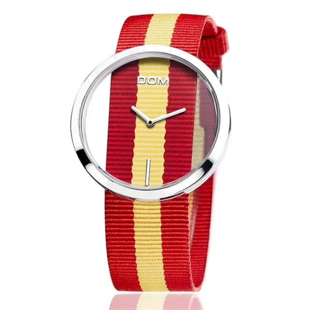 Stylish Womens Waterproof Quartz Watch Genuine Leather Band
