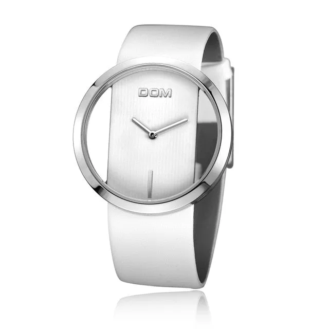 Stylish Womens Waterproof Quartz Watch Genuine Leather Band