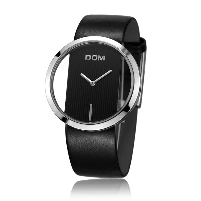 Stylish Womens Waterproof Quartz Watch Genuine Leather Band
