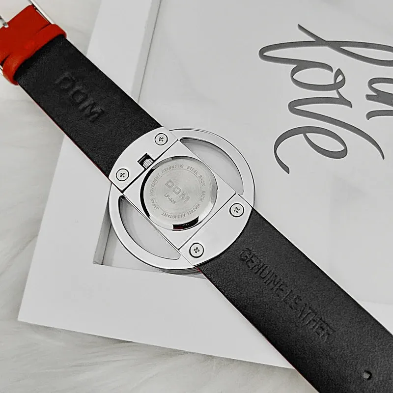 Stylish Womens Waterproof Quartz Watch Genuine Leather Band