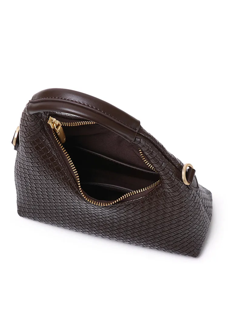 Sunova Woven Mini Top Handle Bag (Coffee)
