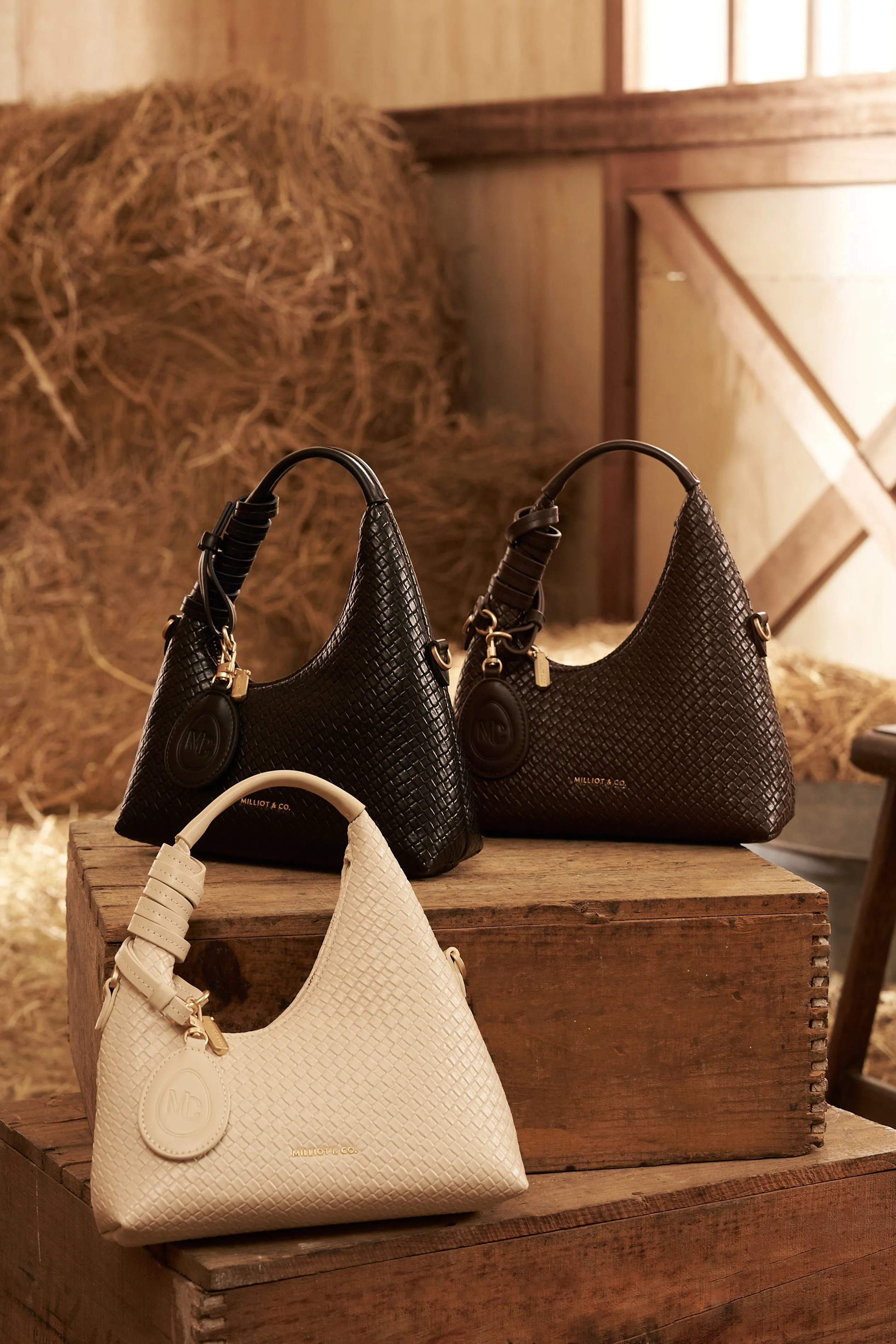 Sunova Woven Mini Top Handle Bag (Coffee)