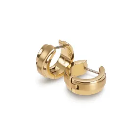 Titanium 14mm Yellow Gold Plated Huggie Earrings