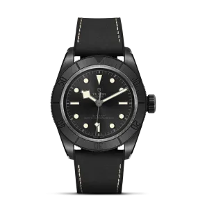 TUDOR Black Bay 41mm Ceramic Case, Black Dial, Hybrid Leather and Rubber Strap (M79210CNU-0001)
