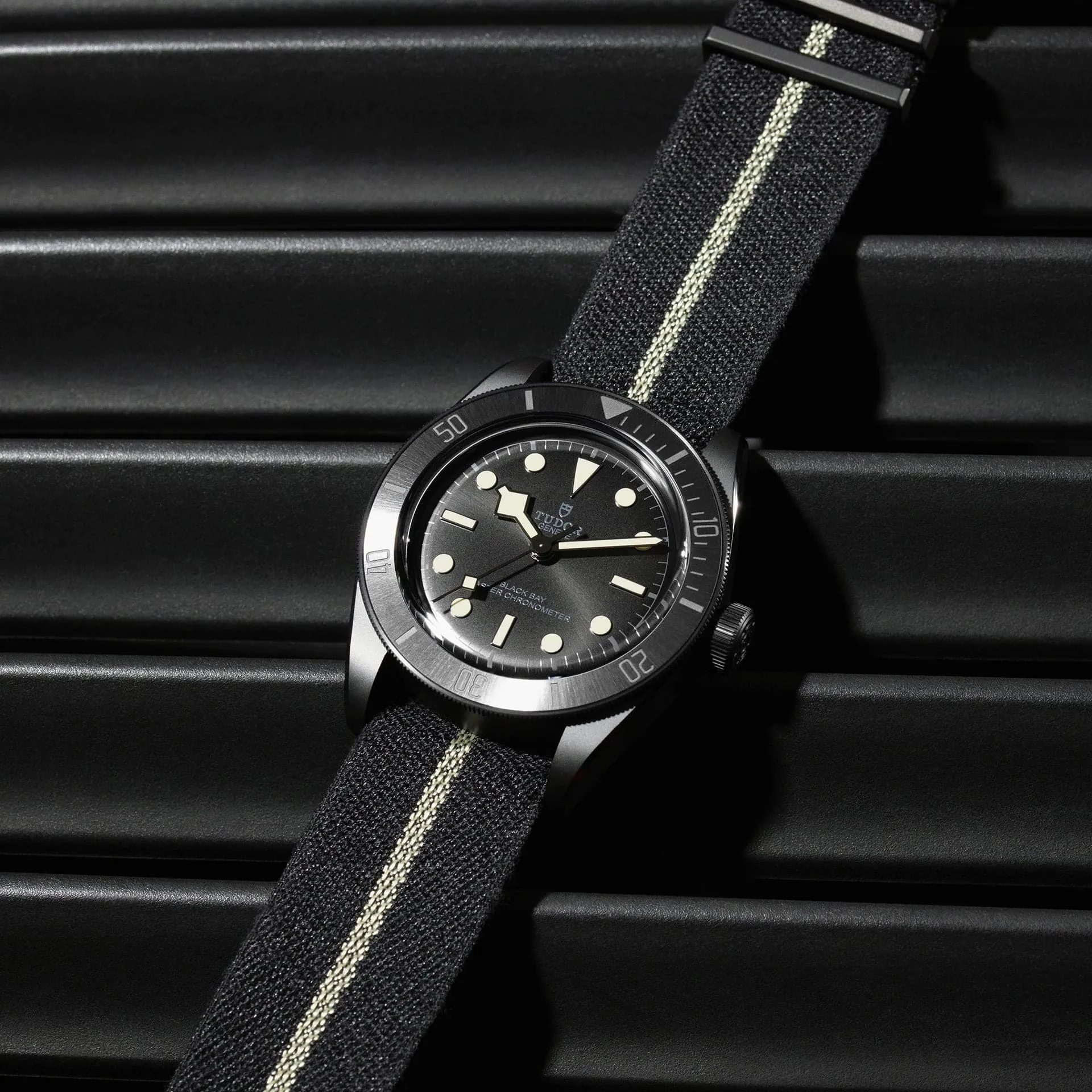 TUDOR Black Bay 41mm Ceramic Case, Black Dial, Hybrid Leather and Rubber Strap (M79210CNU-0001)