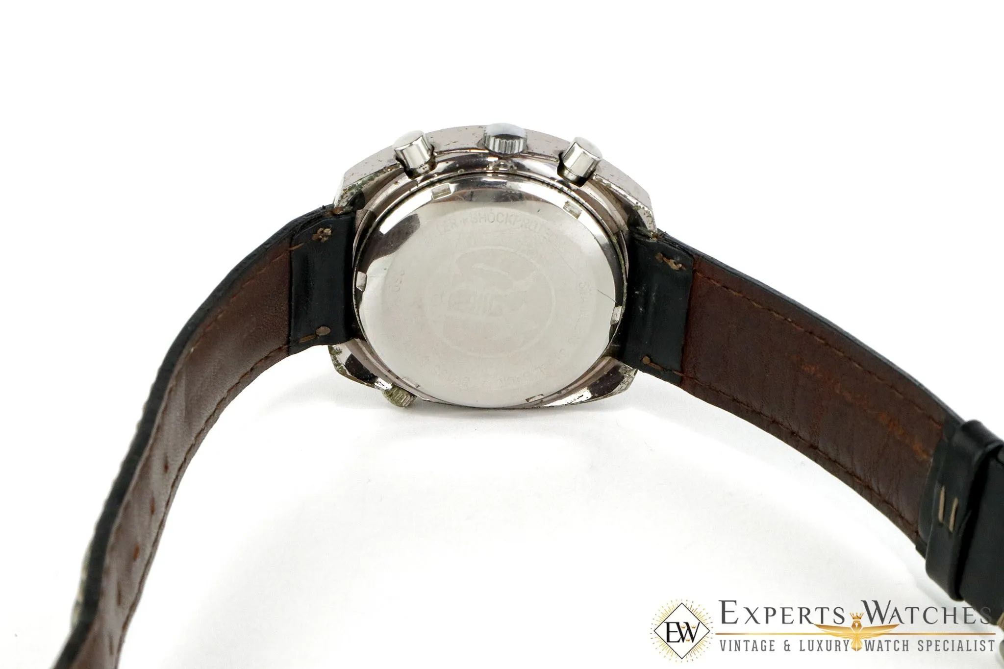 Vintage 1960's Nivada Panda Tropical Chronograph GMT 5750 Valjoux 724 Watch COKE
