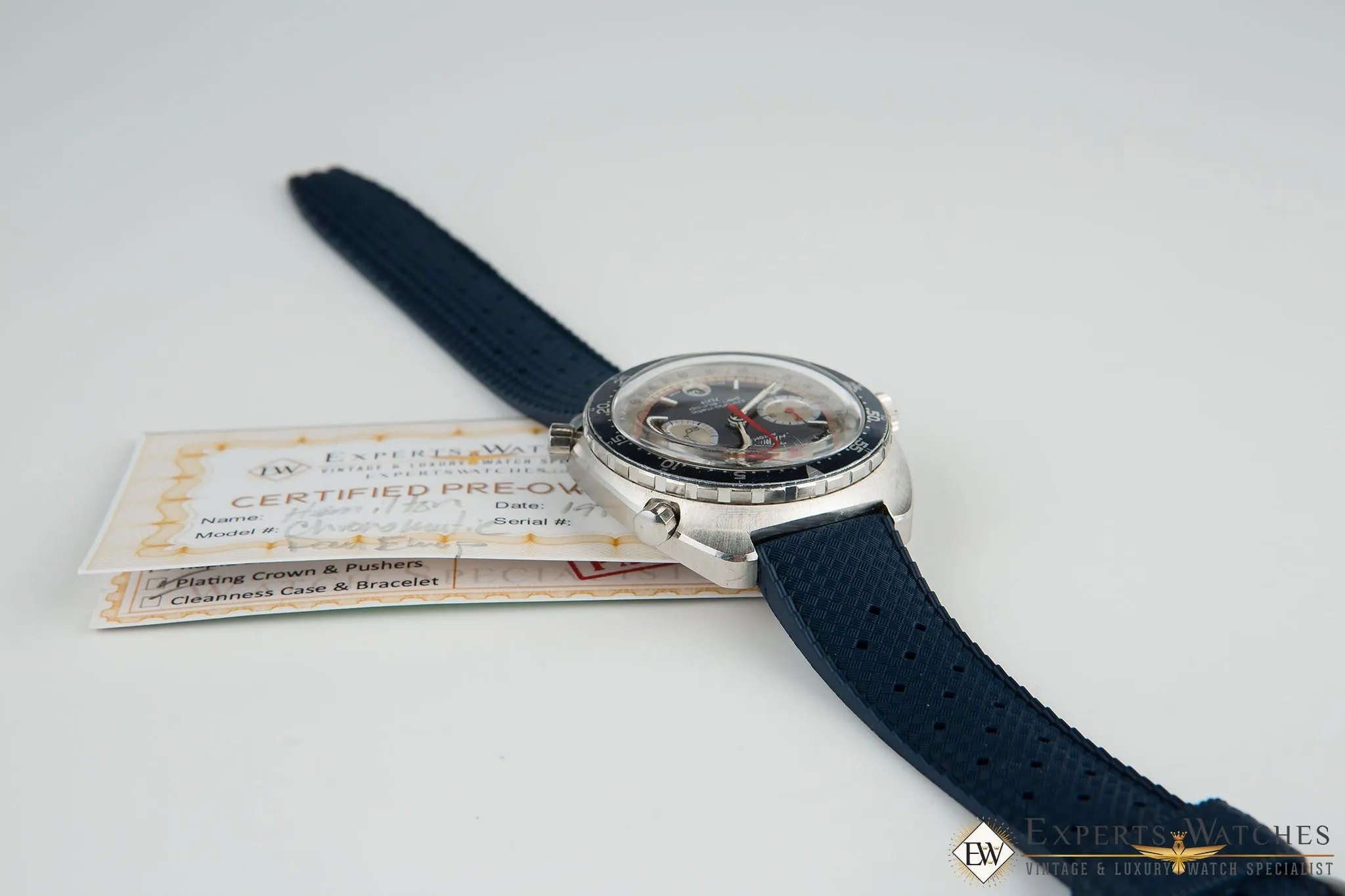 Vintage 1970's Hamilton Chrono-Matic Pan Europ 703 11003-3 Cal 11 Blue Watch