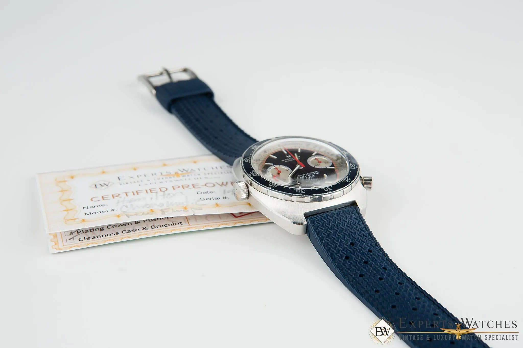 Vintage 1970's Hamilton Chrono-Matic Pan Europ 703 11003-3 Cal 11 Blue Watch