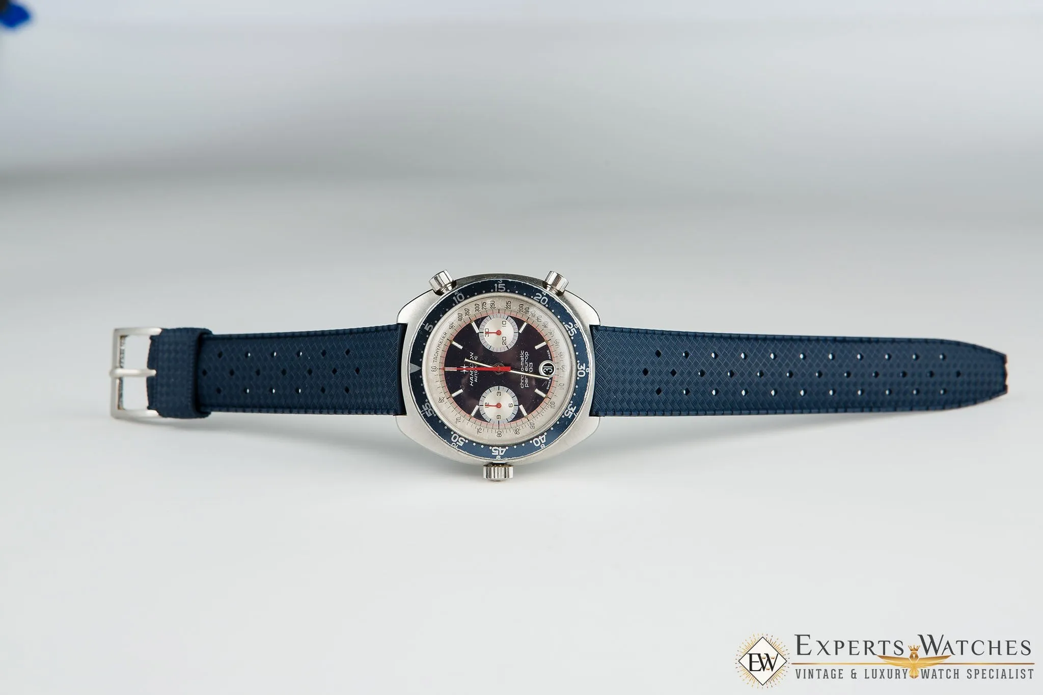 Vintage 1970's Hamilton Chrono-Matic Pan Europ 703 11003-3 Cal 11 Blue Watch