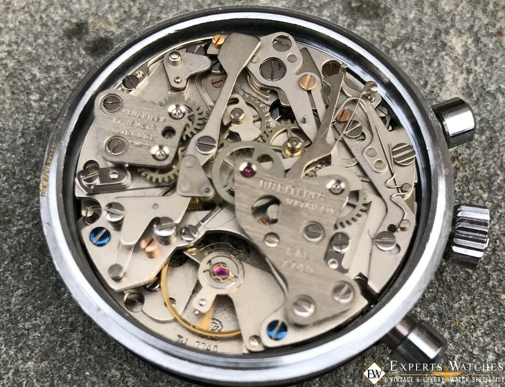 Vintage Breitling Long Plaing Dat. 7103 .3 1970's Valjoux 7740 Chronograph Date