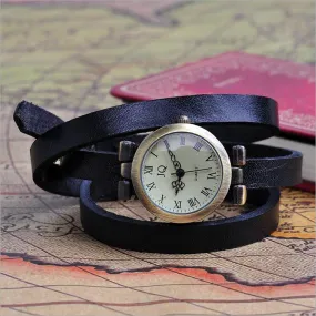 Vintage Long Band Genuine Cow leather Watch Women Brand Men ROMA Header Ladies Bracelet Dress Quartz Wristwatches