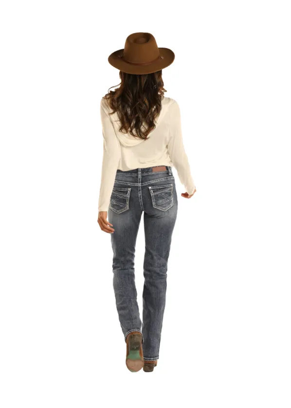 W2-3427 - Rock&Roll Denim Women's Boyfriend Jean - Medium Vintage