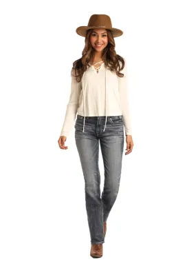 W2-3427 - Rock&Roll Denim Women's Boyfriend Jean - Medium Vintage