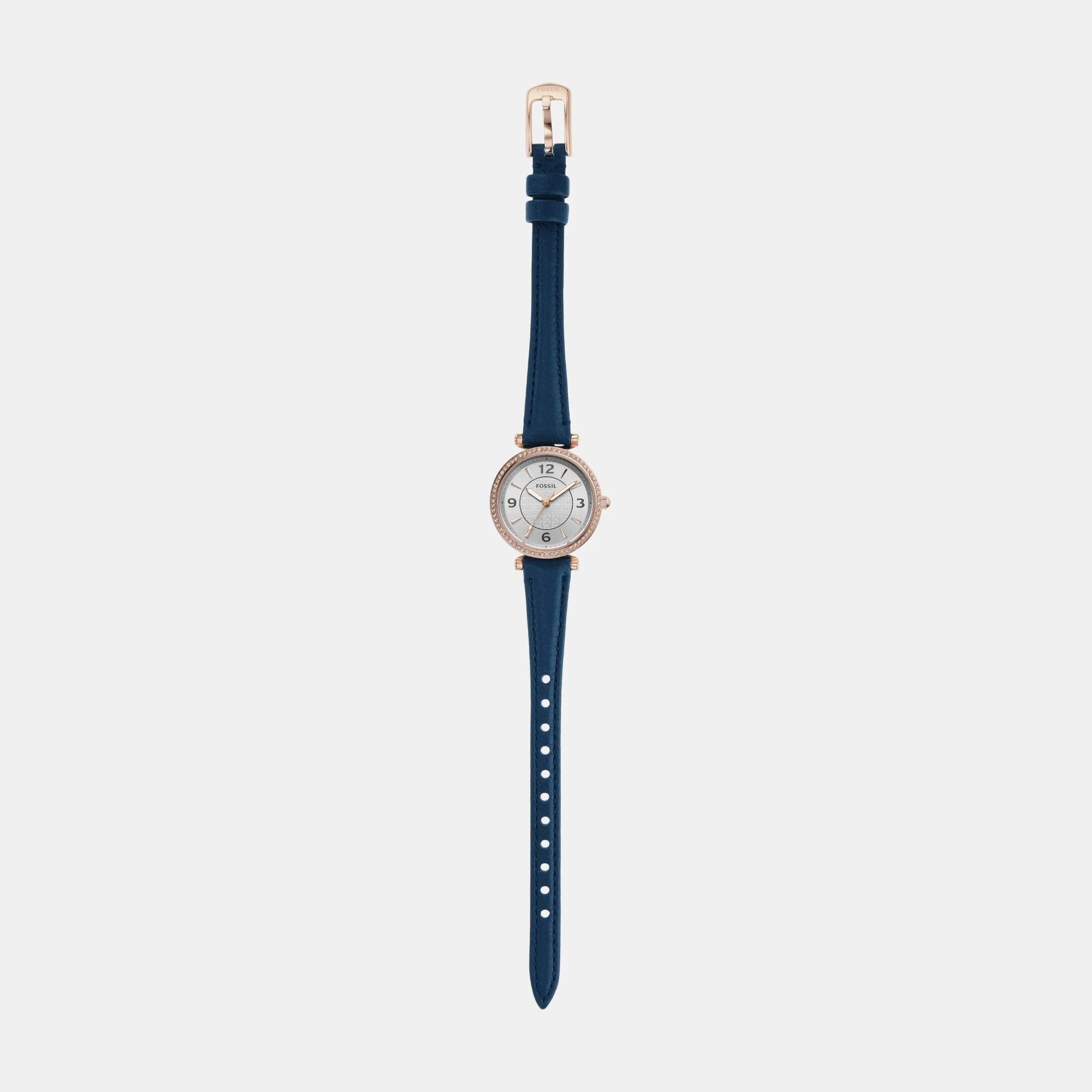 Women Carlie Three-Hand Navy Leather Watch ES5295