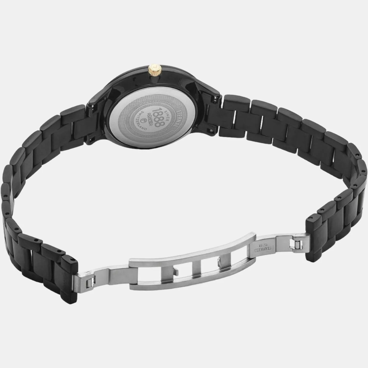 Women's Black Analog Stainless Steel Watch 863857 45 55 50