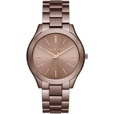 Women's Michael Kors Slim Runway Brown Steel Watch MK3418